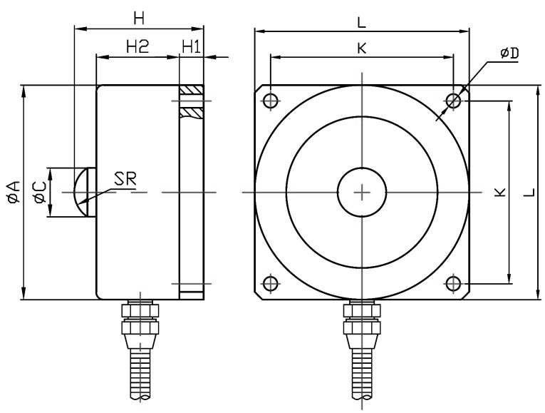 滄正壓力傳感器CAZF-Y72尺寸圖