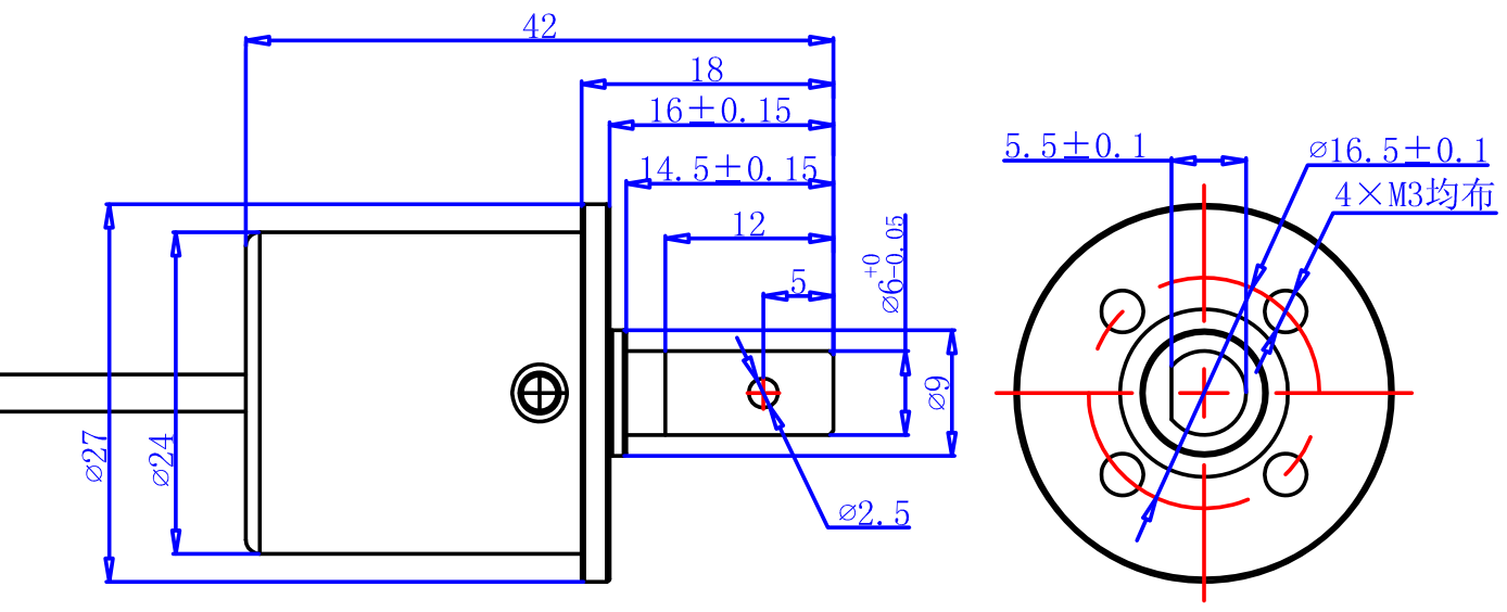 CAZD-24角度傳感器外形尺寸圖 CAZD-24角度傳感器外形尺寸圖
