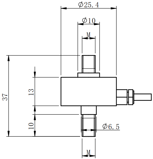 拉壓力傳感器CAZF-LY25.4尺寸圖 拉壓力傳感器CAZF-LY25.4尺寸圖