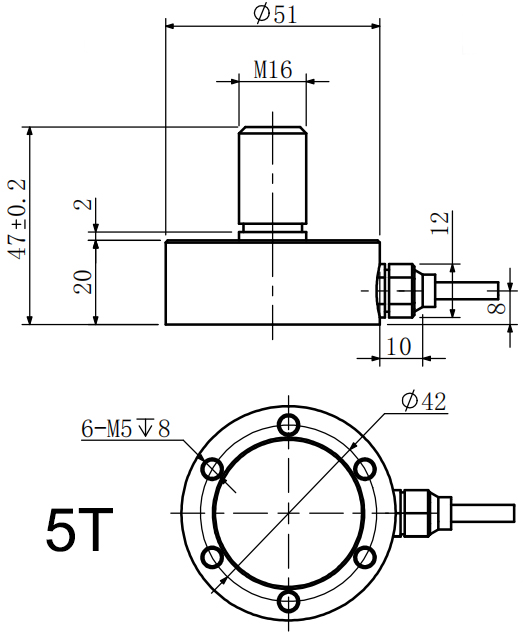 拉壓力傳感器CAZF-LY51A尺寸圖2 拉壓力傳感器CAZF-LY51A尺寸圖2
