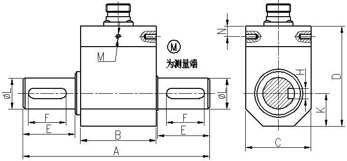 動態(tài)扭矩傳感器CAZF-TD108外形尺寸圖