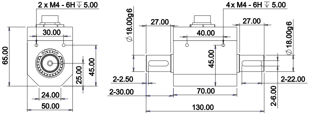 動態扭矩傳感器CAZF-TD130外形尺寸 動態扭矩傳感器CAZF-TD130外形尺寸